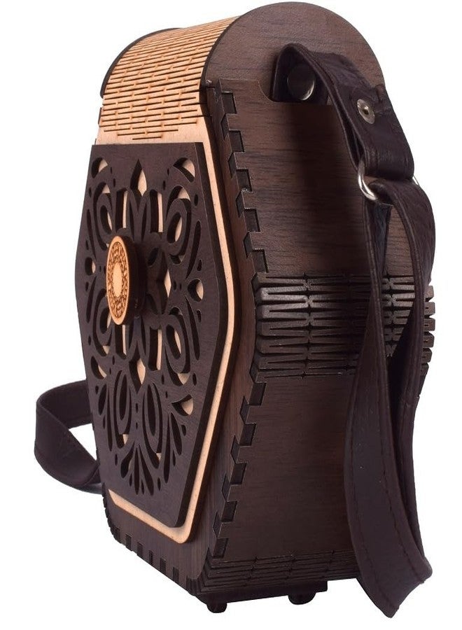 HOSTK Women's Handcrafted Wooden Light Weight Unique CLUTCHES Handbag By (Brown 1) - Image 4